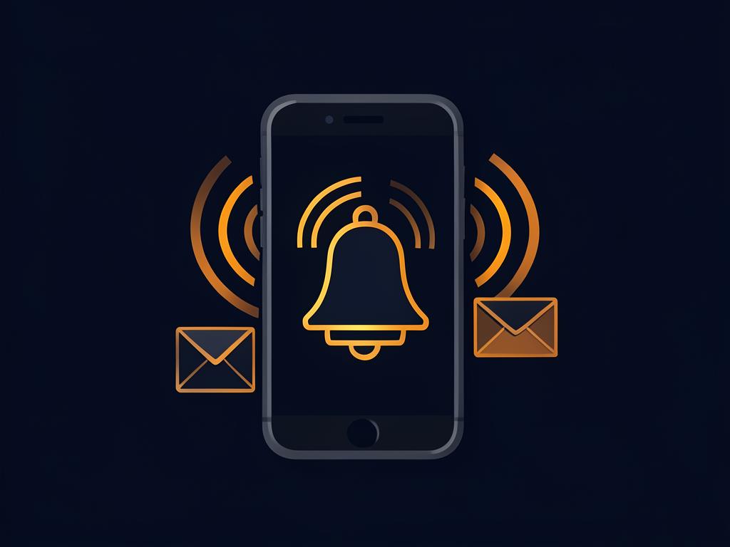 Illustration of a phone ringing with a new alert