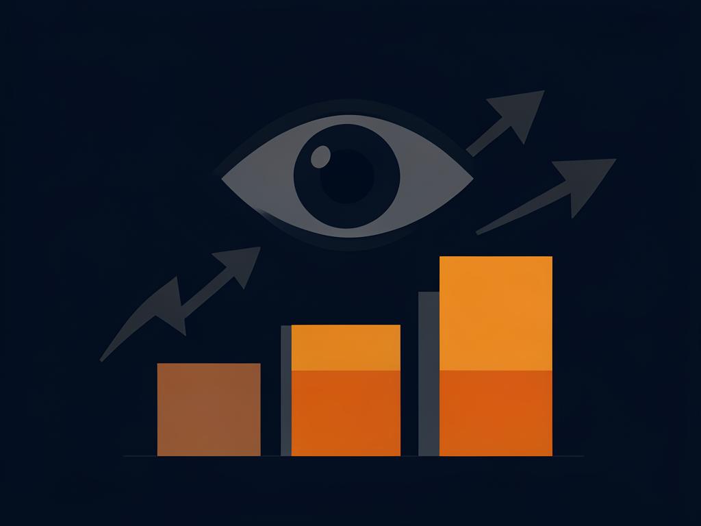 Illustration of an eye over options volume bars